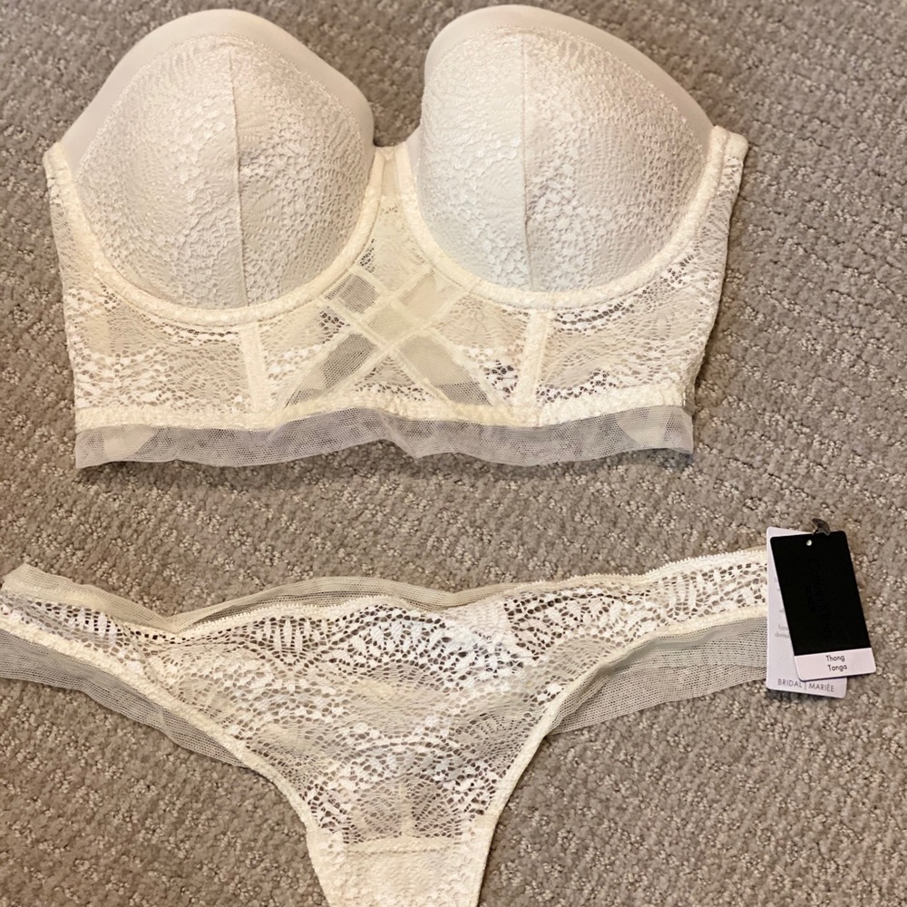 Calvin Klein bridal corset top & thong set